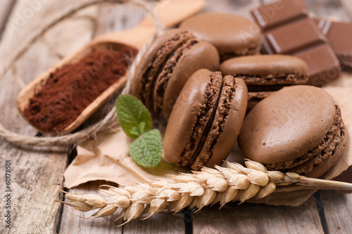Photo: Macarons, Schokolade Macarons, Schokolade