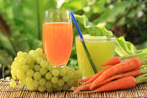 Photo: carrot juice and Grape smoothie carrot juice and Grape smoothie
