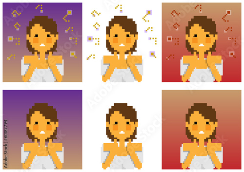 Vector: 女性モデル_困惑 女性モデル_困惑