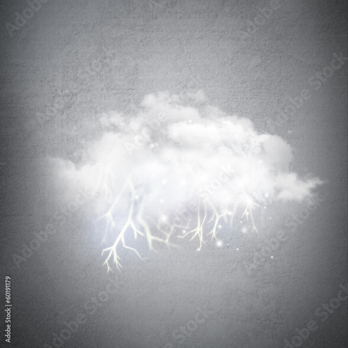 Photo: Creative technological background. Cloud with lightning Inside a Creative technological background. Cloud with lightning Inside a
