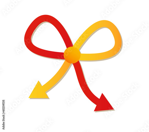 Vector: two arrows and two different ways two arrows and two different ways