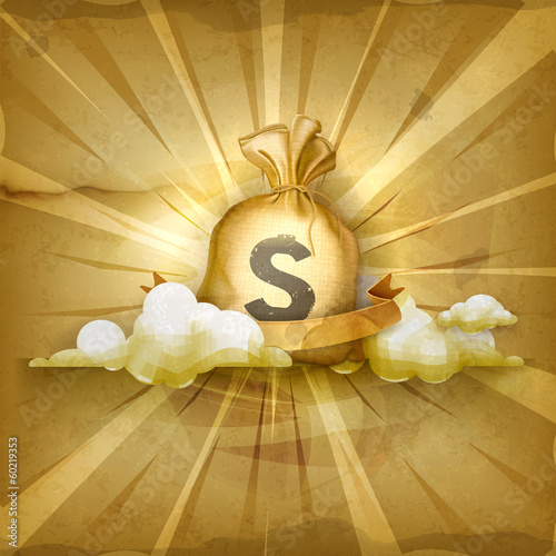 Vector: Moneybag, old style vector background Moneybag, old style vector background