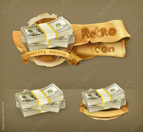 Vector: Stack of money, vector icon Stack of money, vector icon