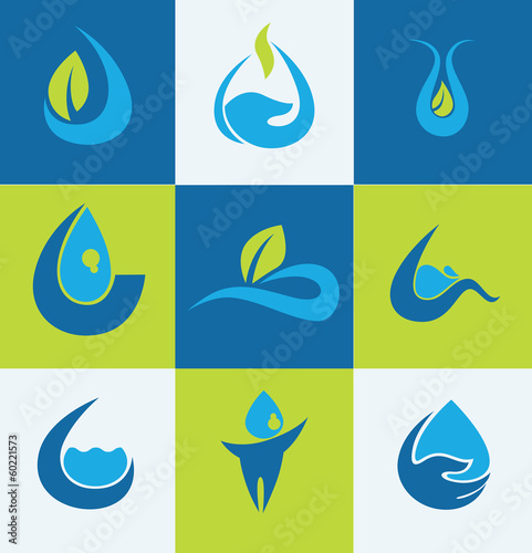 Vector: Flat water icons Flat water icons