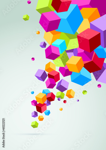 Vector: Banner with colorful cubes Banner with colorful cubes