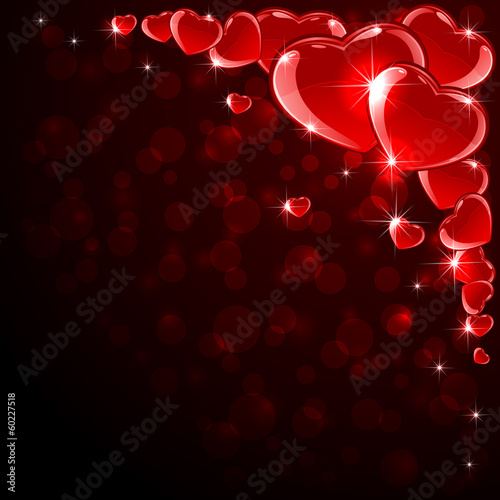 Vector: Background with red hearts Background with red hearts