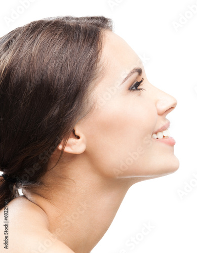 Photo: Profile portrait of woman, on white Profile portrait of woman, on white