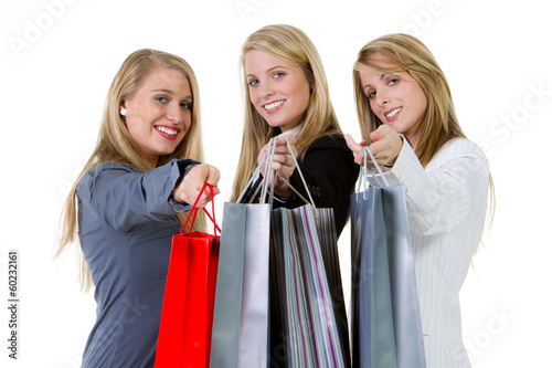 Photo: three women during shopping three women during shopping