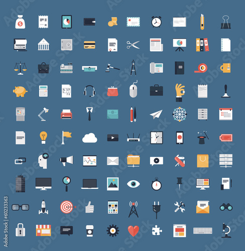 Vector: Business and finance flat icons big set Business and finance flat icons big set