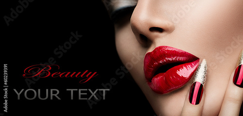 Photo: Fashion Beauty Model Girl. Manicure and Make-up Fashion Beauty Model Girl. Manicure and Make-up
