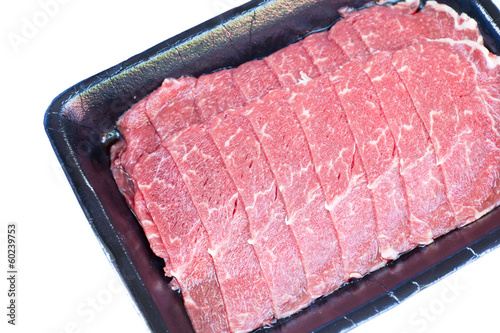 Photo: Sliced beef shank in foam tray Sliced beef shank in foam tray