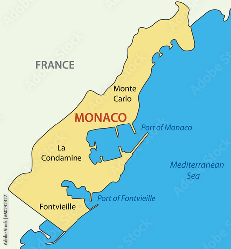 Vector: Principality of Monaco - vector map Principality of Monaco - vector map