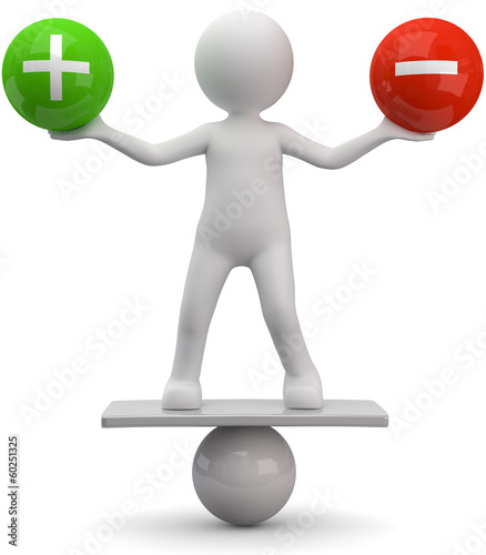 Illustration: balance shpere plus minus balance shpere plus minus