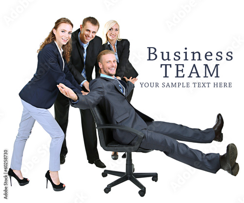Photo: Group of business people isolated on white Group of business people isolated on white