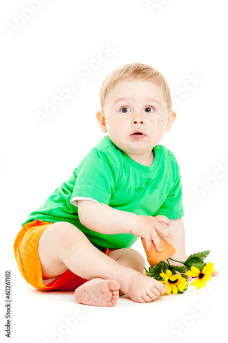 Photo: baby boy isolated. baby boy isolated.