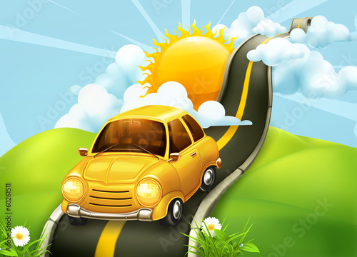 Vector: Road to clouds, vector illustration Road to clouds, vector illustration