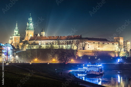  Poland, Krakow. Wawel Castle and Wistula . Krakow Poland.
