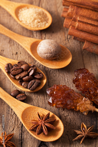 Photo: spices cinnamon anise nutmeg rock sugar coffee spices cinnamon anise nutmeg rock sugar coffee