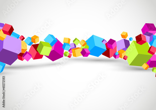 Vector: Colorful cubes 3D background Colorful cubes 3D background