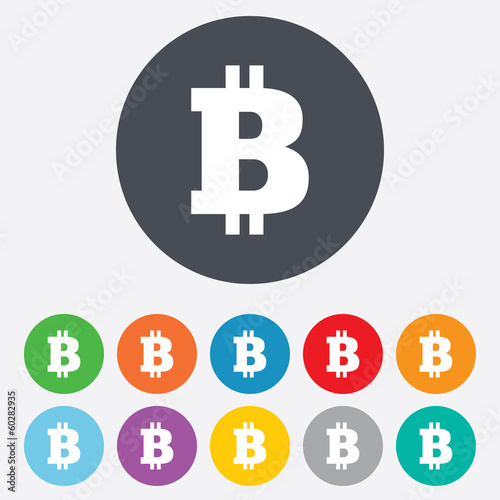 Vector: Bitcoin sign icon. Cryptography currency symbol Bitcoin sign icon. Cryptography currency symbol