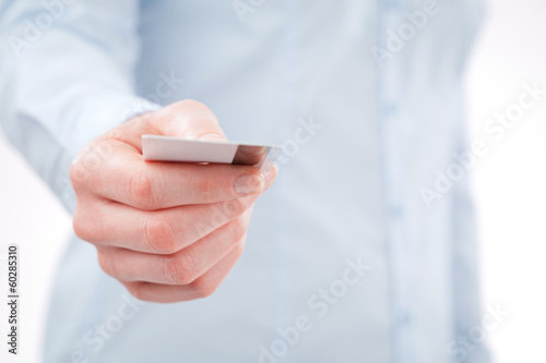 Photo: Businesswoman Paying with a Card Businesswoman Paying with a Card