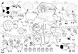 Funny farm family in black and white. Funny farm family in black and white.