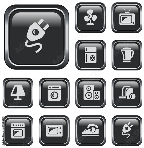 Vector: Home electronics button set Home electronics button set