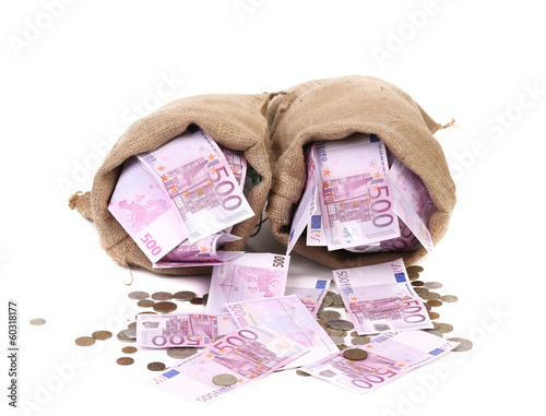 Photo: Two full sack with money. Two full sack with money.