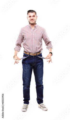 Photo: Young man with empty pockets Young man with empty pockets