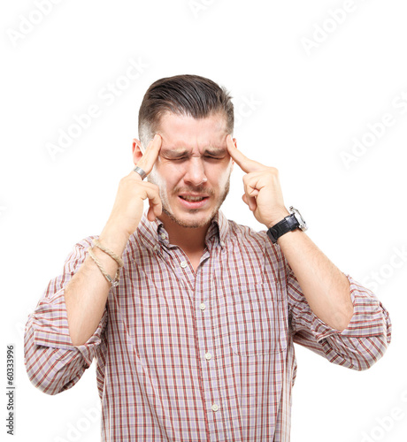 Photo: Stressed business man with a headache Stressed business man with a headache