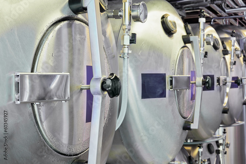 Photo: Horizontal tanks at brewery Horizontal tanks at brewery