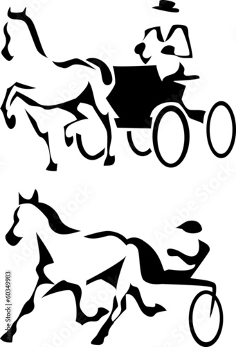Vector: stylized trotter and harness racing stylized trotter and harness racing