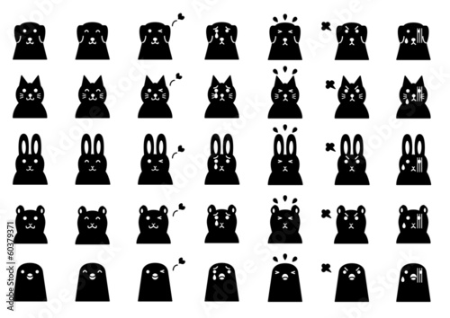 Vector: ペットの顔いろいろ ペットの顔いろいろ