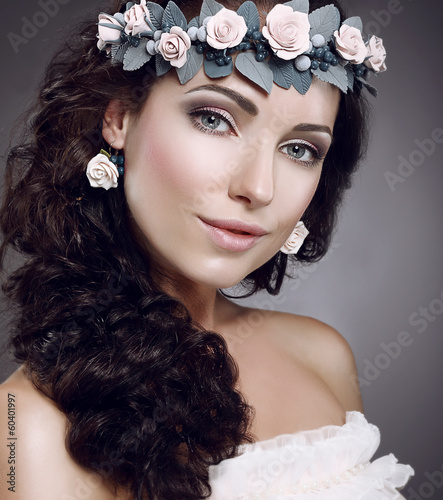 Photo: Perfection. Fascinating Cutie wearing Wreath Of Flowers Perfection. Fascinating Cutie wearing Wreath Of Flowers