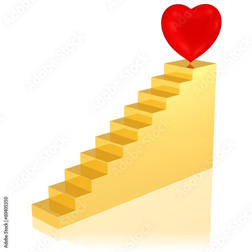 Illustration: steiler Weg zum Herzen steiler Weg zum Herzen