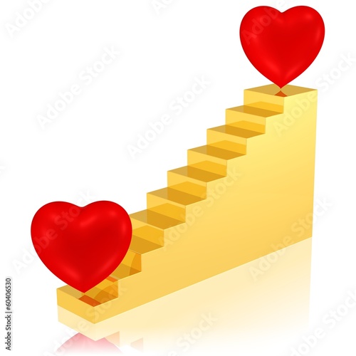 Illustration: steiler Weg zum Traumpartner steiler Weg zum Traumpartner