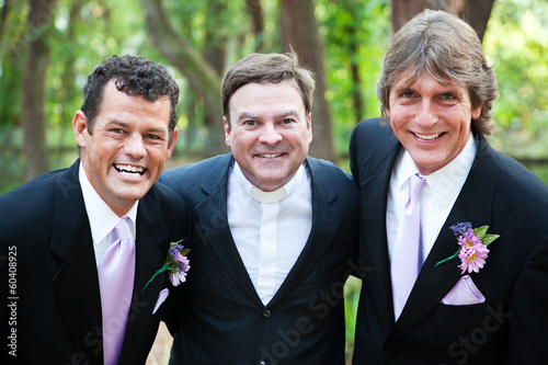 Photo: Minister Posing With Gay Wedding Couple Minister Posing With Gay Wedding Couple
