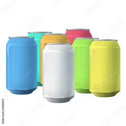 Illustration: Colorful tins. Colorful tins.