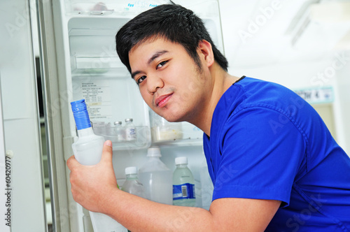 Photo: Man With Bottled Water Man With Bottled Water