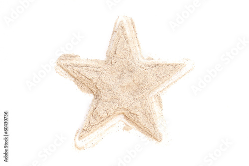 Photo: Heap ground White Pepper isolated in star shape on white backgro Heap ground White Pepper isolated in star shape on white backgro