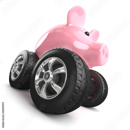 Illustration: Piggy bank monster truck Piggy bank monster truck