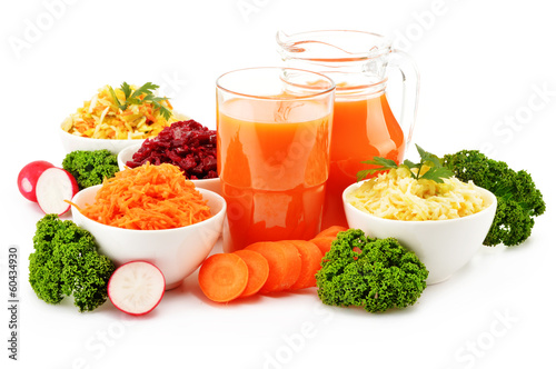Photo: Composition with four vegetable salad bowls Composition with four vegetable salad bowls