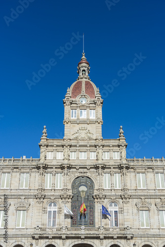 Photo: A Coruna Town Hall on Maria Pita Square in Galicia, Spain. A Coruna Town Hall on Maria Pita Square in Galicia, Spain.