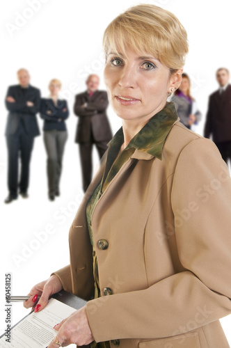 Photo: Business woman holding a folder. Business woman holding a folder.