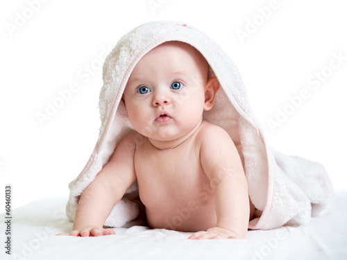 Photo: baby girl in towel baby girl in towel