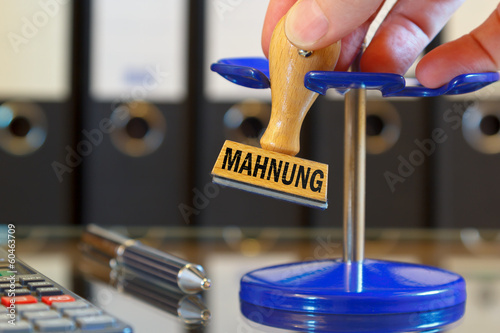 Photo: Mahnung - Stempel Mahnung - Stempel