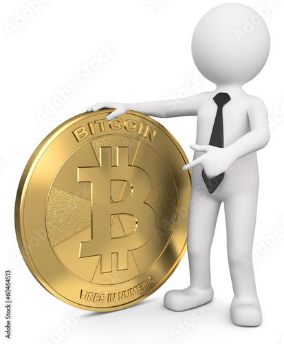 Illustration: Männchen mit Bitcoin Männchen mit Bitcoin