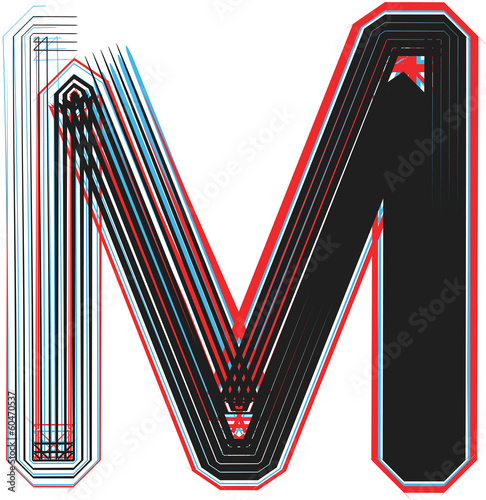 Vector: Font illustration letter M Font illustration letter M