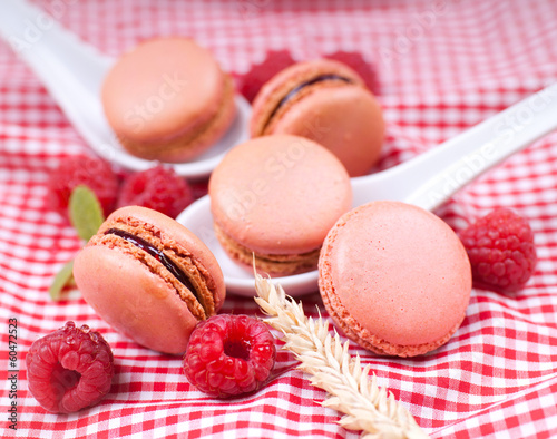 Photo: Macarons, Himbeeren Macarons, Himbeeren