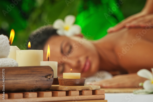 Photo: spa. focused on candles spa. focused on candles